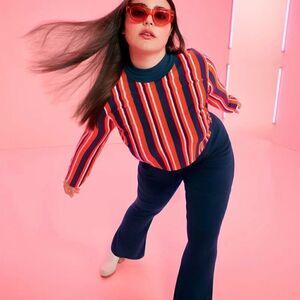 Victor Glemaud x Target Striped Mock Turtleneck Pullover Sweater